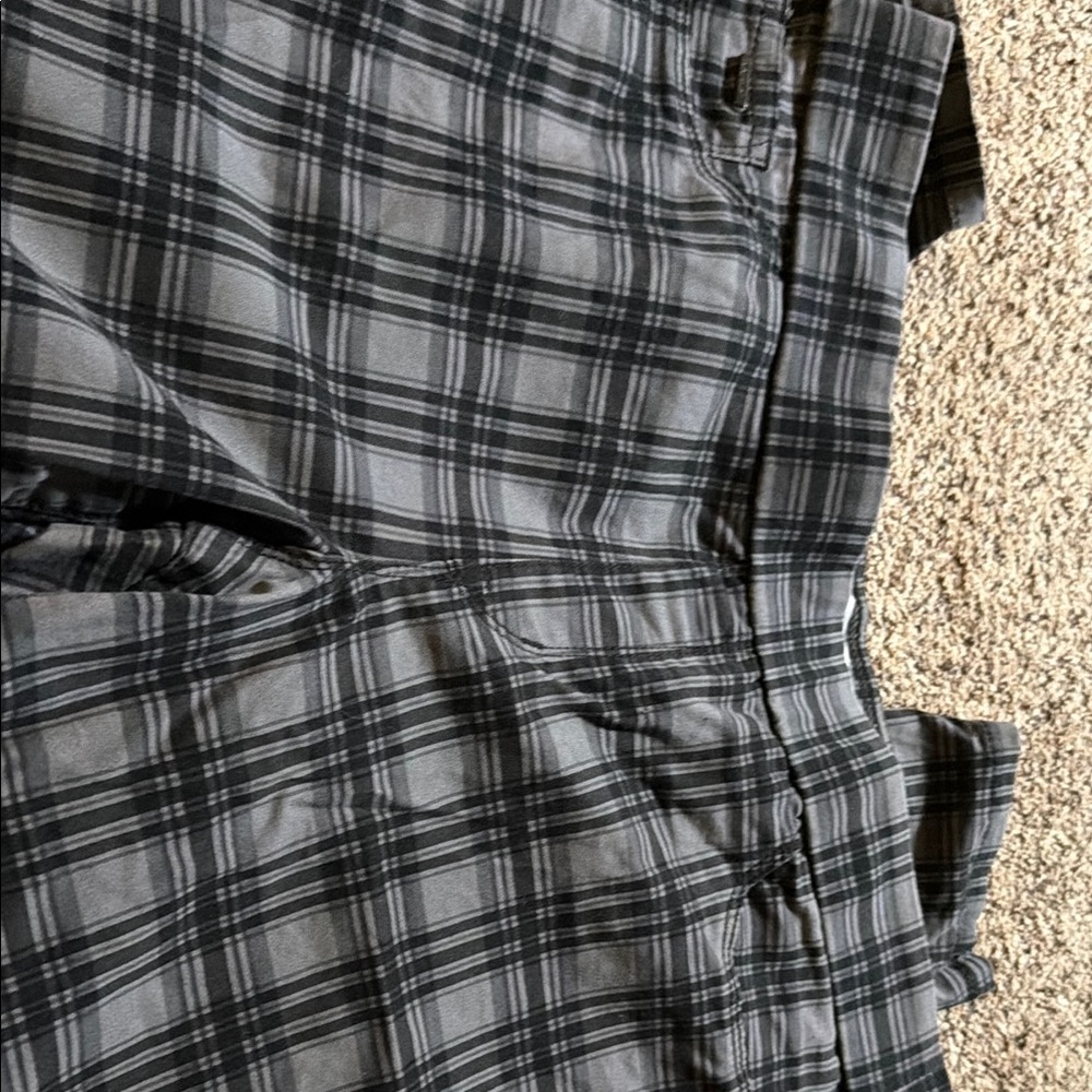 Nine West Black and Gray Plaid Ankle Pants